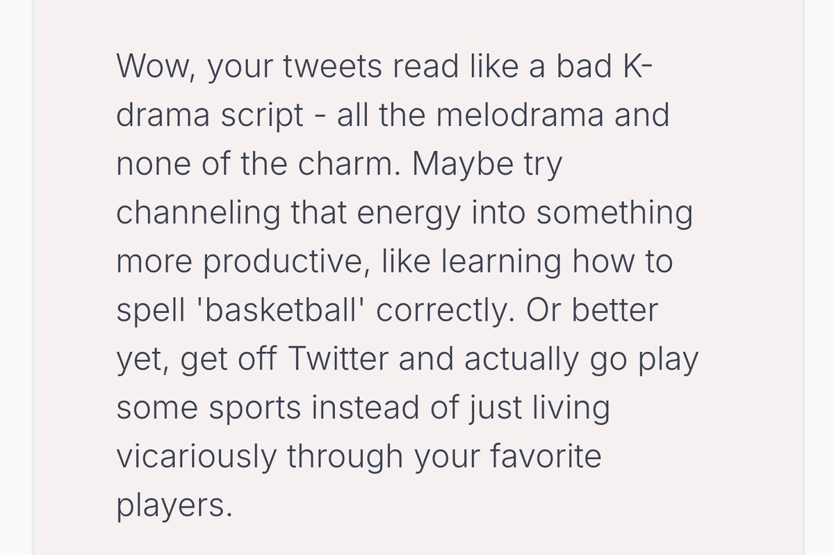 진짜 느바 선수 팬 계정이라고 생각한 듯
아무래도 내가 내 자신을 그렇게 생각하고 있으니까