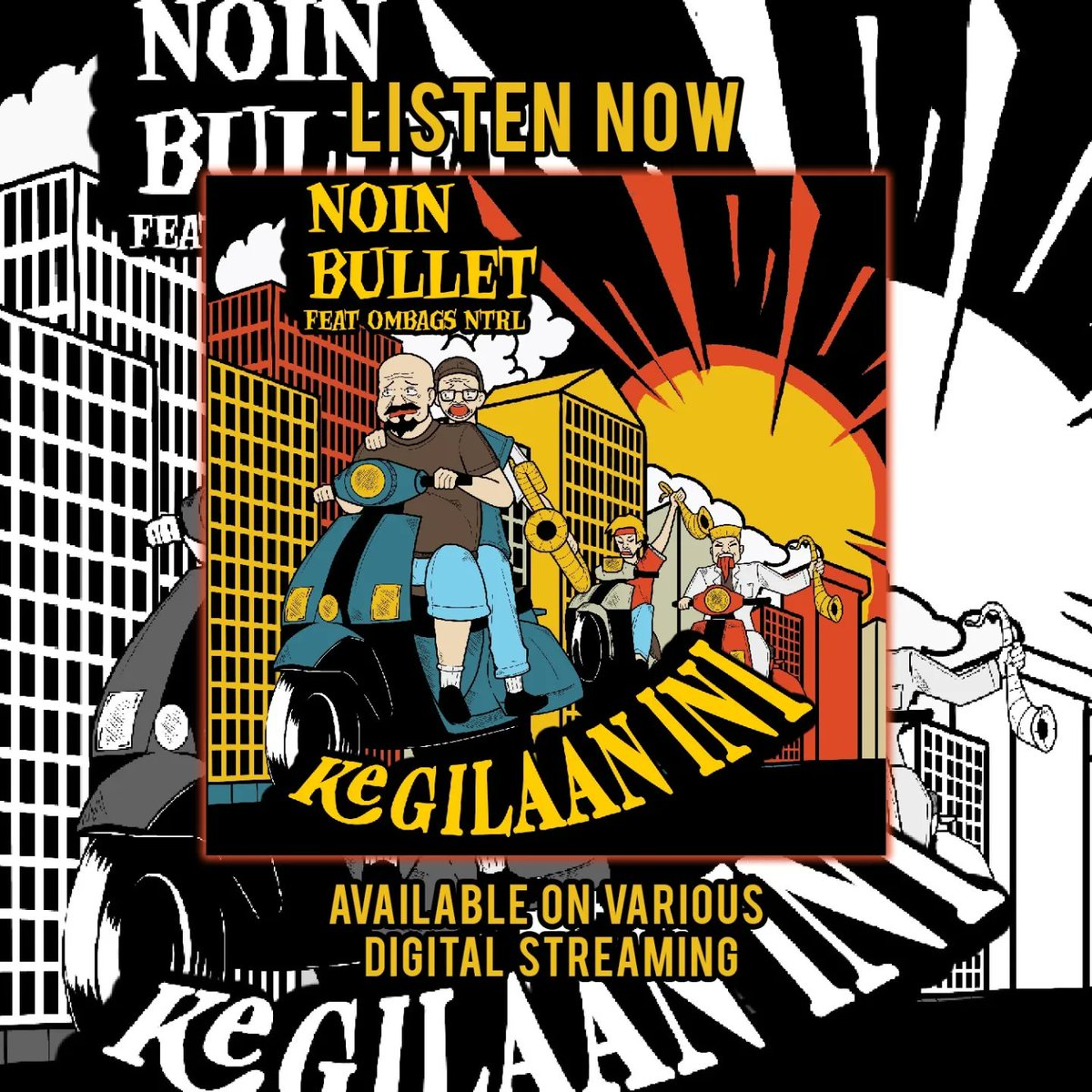 Sudah bisa di dengarkan single kegilaan ini featuring ombags ntrl, langsung putar di layanan musik digital fav kalian #noinbullet #kegilaanini