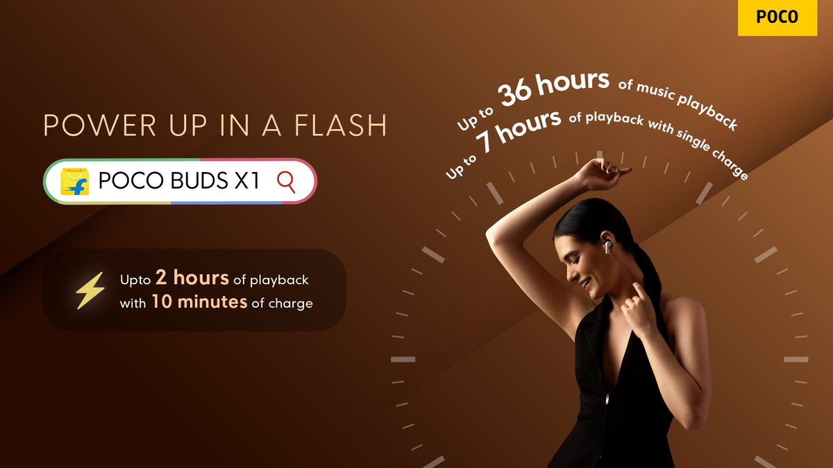 IndiaPOCO's tweet photo. Hustlers deserve a swift charge up!
#POCOBudsX1
First Sale on 5th August at 12PM on #Flipkart
Know More👉https://t.co/FnOROqZ6rb
#EscapeIntoAudio #POCOIndia #POCO #MadeOfMad https://t.co/FS5Pn88bQq