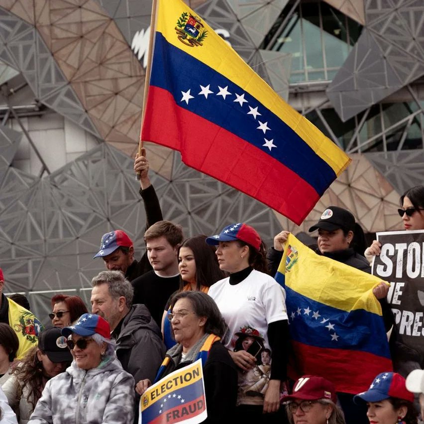 MundoConVzla's tweet photo. 🗣¡STOP THE REPRESSION!

Venezolanos en Australia 🇦🇺 se manifiestan en contra de los actos de represión en Venezuela 🇻🇪 luego de los resultados electorales del pasado #28Jul 

#GanóVzla https://t.co/k6u2tyOqbm