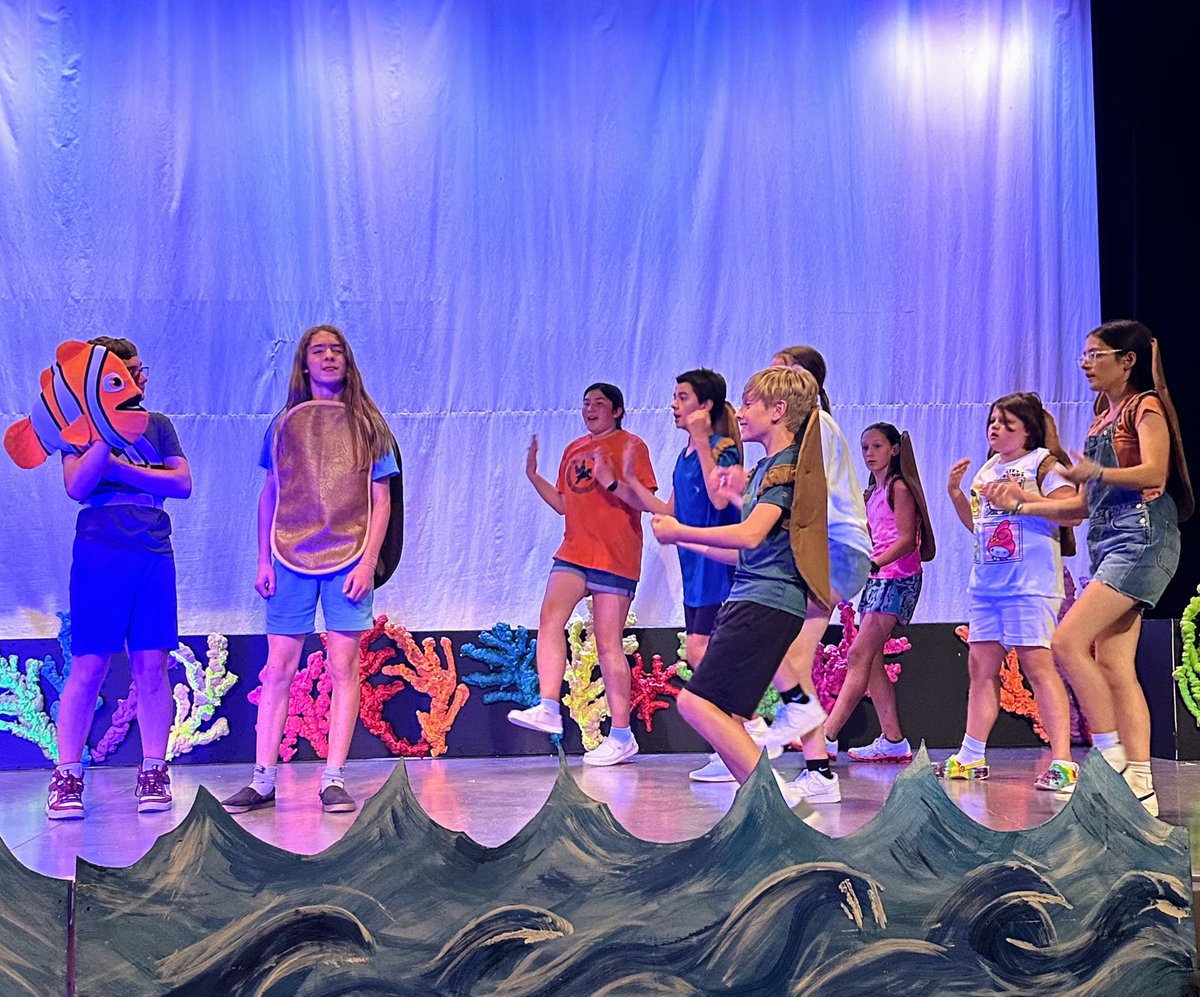 The "So You Wanna Do a Show" class presents "Disney's Finding Nemo, JR" today (Sat, Aug 3) at 11 &amp; 1:30. You’ll be amazed at what this class of 40 10-18 year olds accomplished during this 1-wk intensive class! Gen Adm tix $5.00 at the door #ECCT35 #ByKidsForKids #RehearsalPhotos
