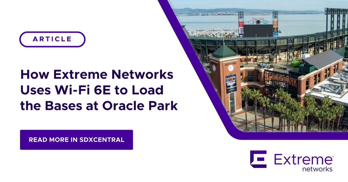 Thanks to cutting-edge, high-speed Wi-Fi 6E from Extreme, Oracle Park can keep its 40,000+ fans connected from any seat. Giants CIO Bill Schlough tells <a href="/sdxcentral/">Make informed tech decisions, faster</a> how the ballpark is redefining fan engagement with the latest in networking. 

Read more: sdxcentral.com/articles/featu…