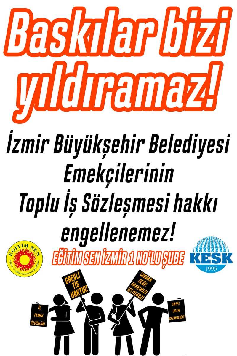 egitimsenizmir1's tweet photo. Büyükşehir 
#belediyeemekçileri nin
#grevlitoplusözlesme talebiyle 2 aydir sürdürdükleri
eylemler sorusturma ve baskilara rağmen devam ediyor. #sendikalhaklarengellenemez
#sendikalfaaliyetengellenemez
#Birleşebirleşekazanacağız
#Yasasinörgütlümücadelemiz
#YaşasınSınıfDayanışması https://t.co/xdm8jyUXcr