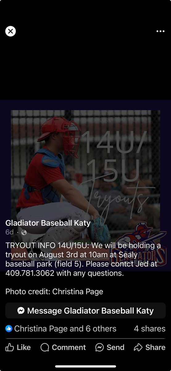 Don’t miss it today!! Come and be a part of our family! 

#houston #tryouts #baseball #baseballtryouts #katytx #texasbaseball