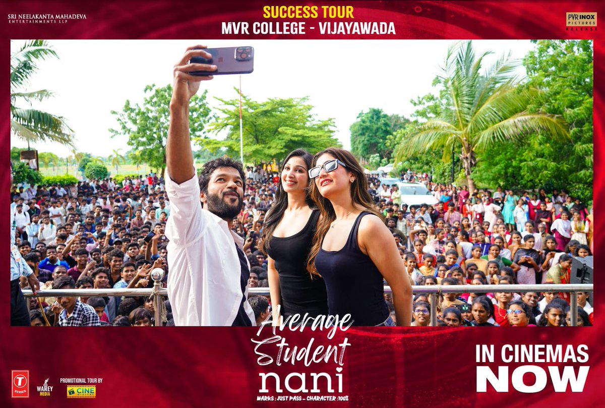 Matters Of Movies (@mattersofmovies) on Twitter photo #AverageStudentNani is coming to you
Success Tour MVR College, Vijayawada
Catch this youthful entertainer in theatres near you
@iamPawanKumar_K <a href="/isahibabhasin/">Sahiba Bhasin</a> #SnehaMalviya
#BishaliGoel <a href="/SNMMovies/">Sri Neelakanta Mahadeva Entertainments LLP</a> <a href="/Karthik_Kodaks/">KarthikKodakandla</a> <a href="/Krishna1_Anchor/">Anchor Krishnaveni</a> <a href="/svobodha/">sajeesh rajendran</a> #UddhavSB @ProSaiSatish <a href="/wareymedia/">wareymedia</a> #AverageStudentNani is coming to you
Success Tour MVR College, Vijayawada
Catch this youthful entertainer in theatres near you
@iamPawanKumar_K <a href="/isahibabhasin/">Sahiba Bhasin</a> #SnehaMalviya
#BishaliGoel <a href="/SNMMovies/">Sri Neelakanta Mahadeva Entertainments LLP</a> <a href="/Karthik_Kodaks/">KarthikKodakandla</a> <a href="/Krishna1_Anchor/">Anchor Krishnaveni</a> <a href="/svobodha/">sajeesh rajendran</a> #UddhavSB @ProSaiSatish <a href="/wareymedia/">wareymedia</a>