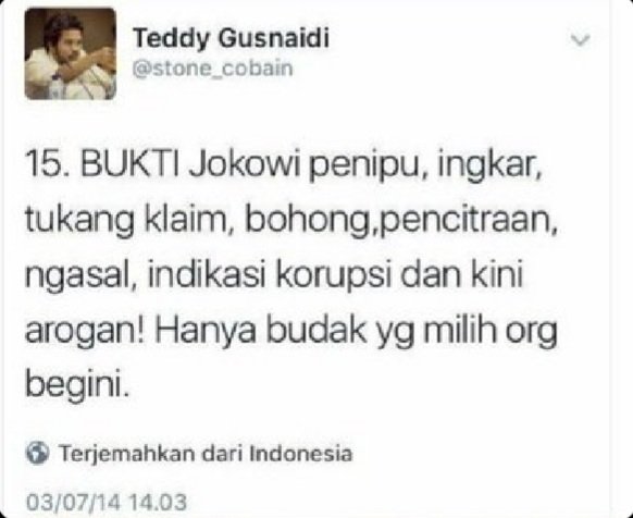 MBahelak91946's tweet photo. @TeddGus Mangka nya lama lama ornag dh ga percaya lagi sama orang politik bnyak ngibul , mirip kek lu https://t.co/7idXsNu1wl