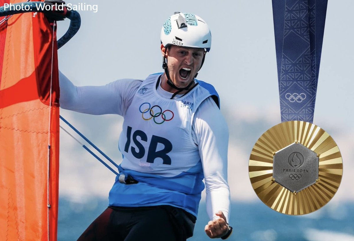 Congratulations to Tom Reuveni for winning the gold medal 🏅 in windsurfing at the #Paris2024 Olympics. 

This achievement marks Israel's first gold medal and fifth medal overall at these games. 

We're incredibly proud of you, Tom!