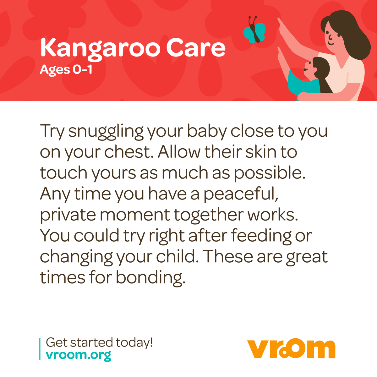 joinvroom's tweet photo. 🦘 Snuggle up for some heart-to-heart time with today’s Vroom Tip! 💕 

Feel the love (and the Brain Building) as you hold your newborn close! 💖🤱👨‍🍼 https://t.co/hSYniLI90d