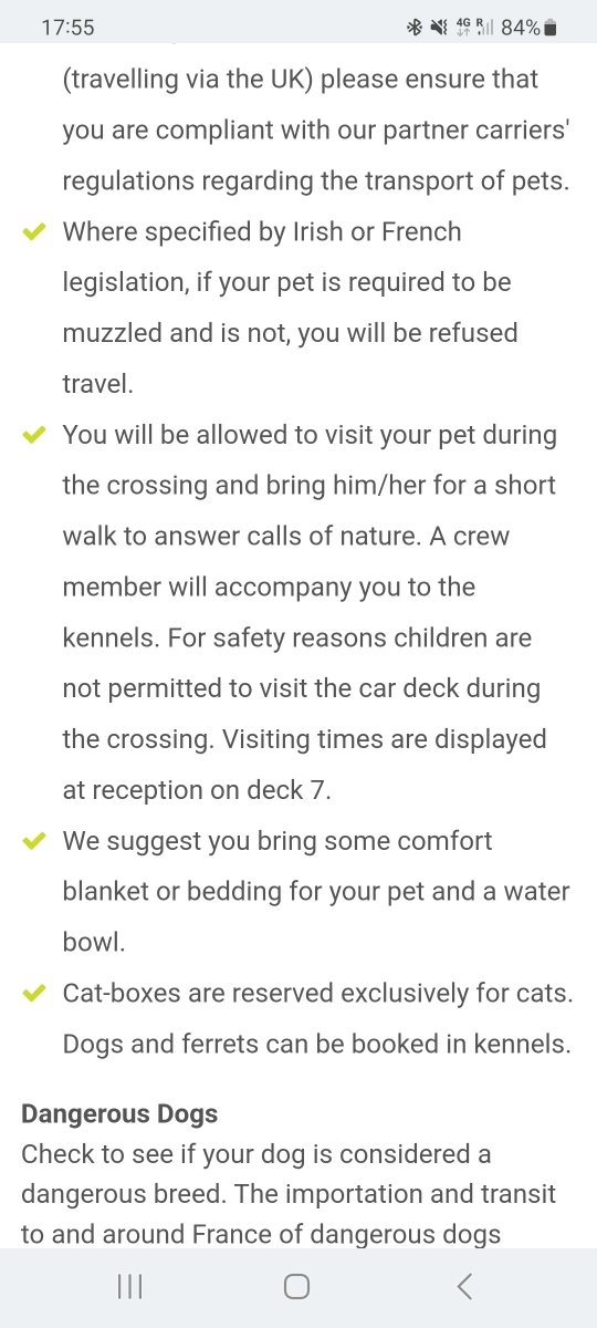 Sidzy3's tweet photo. @Irish_Ferries why does your pet policy say that you have visit your pet to answer calls of nature, when we were denied this access on todays 14.10 Holyhead to Dublin https://t.co/oULNu7tzFW