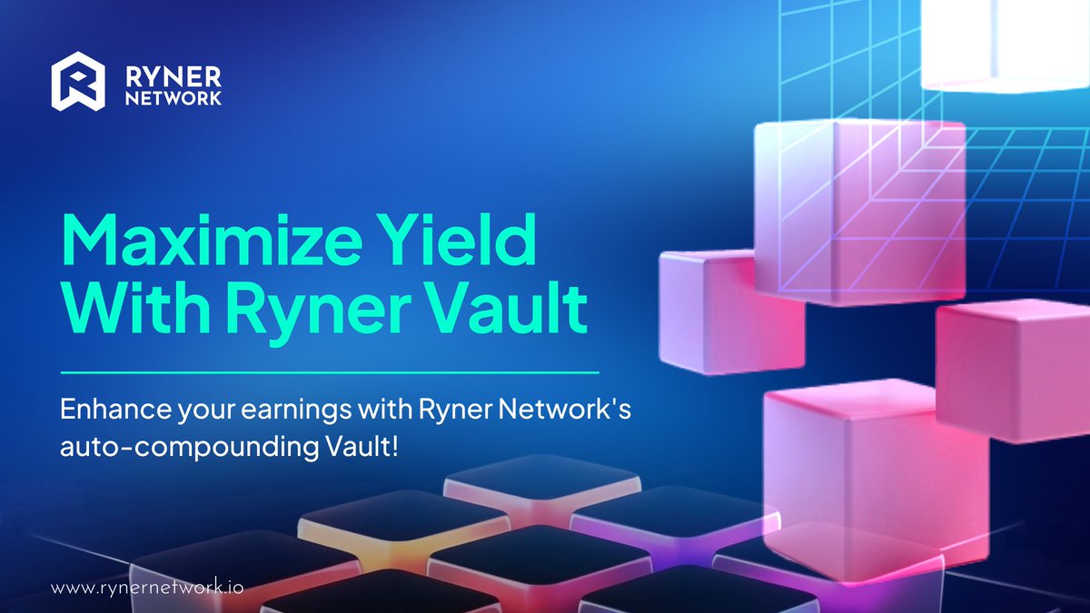 Ryner_Network's tweet photo. MAXIMIZE YOUR YIELD WITH VAULT 
Enhance your earnings with Ryner Network's auto-compounding Vault!

Vault Benefits:
🔹Auto-Compounding: Automatically reinvest rewards.
🔹Optimal Returns: Maximize your profits.

Optimize your investments now!

#DeFi #Crypto #Vault #RynerNetwork https://t.co/ueWV86UDp4
