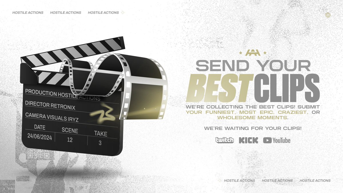 Hostile_Actions's tweet image. 𝐂𝐀𝐋𝐋𝐈𝐍𝐆 𝐀𝐋𝐋 𝐂𝐑𝐄𝐀𝐓𝐎𝐑𝐒!

✰ We&apos;re collecting the best clips. Submit your funniest, most epic, craziest, or wholesome moments.

⋙ Reply with your best clips or use #TakeAction to submit your most unforgettable moments. We can&apos;t wait to showcase your content!