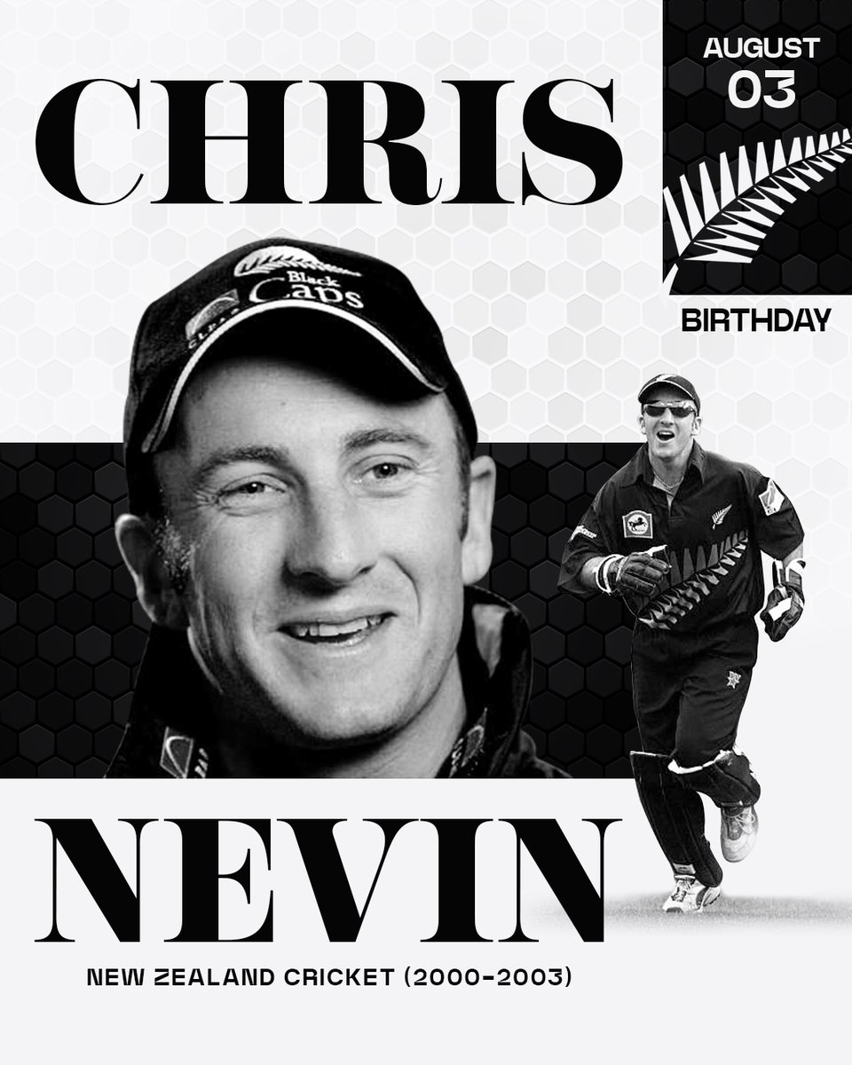#BlackandWhite #FanArt #Design #CricketerBirthday #August3 #ChrisNevin #NewZealandCricket #BlackCaps #RajaGoldwinSilva