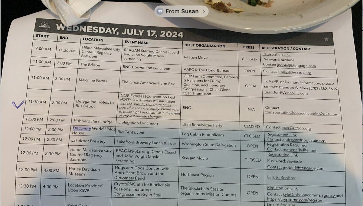 Uptickenss's tweet image. Republican National Convention agenda, note the 12:30 session #BTC #DigitalAssetEcosystem .  .