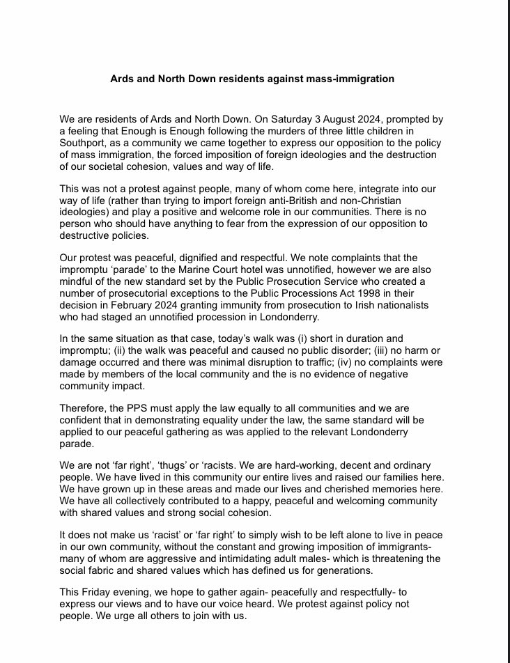 Residents of Ards &amp; North Down on today’s extraordinary protest 👇