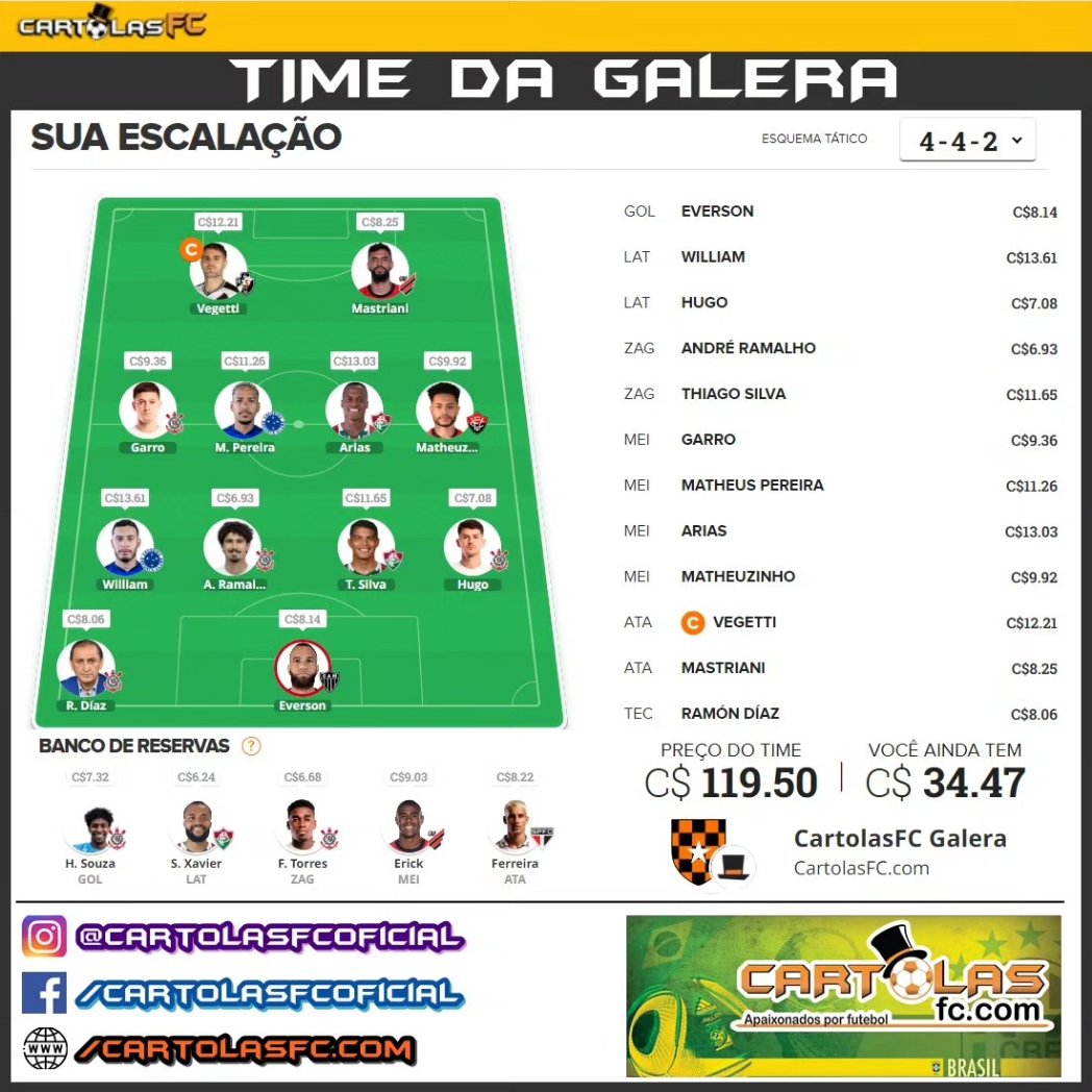 FcCartolas's tweet photo. Confira todos os nossos quadros para Rodada #21 do Cartola FC.!        
        
Site: https://t.co/RVnsd2UlrZ        
Instagram: @cartolasfcoficial        
        
#CartolaFC #CartolaPro #TRcartola  #Premiere #globocom #globoesportecom #SerieA #Brasileirao #brasileirão #Futebol https://t.co/0RNIAE5yNp