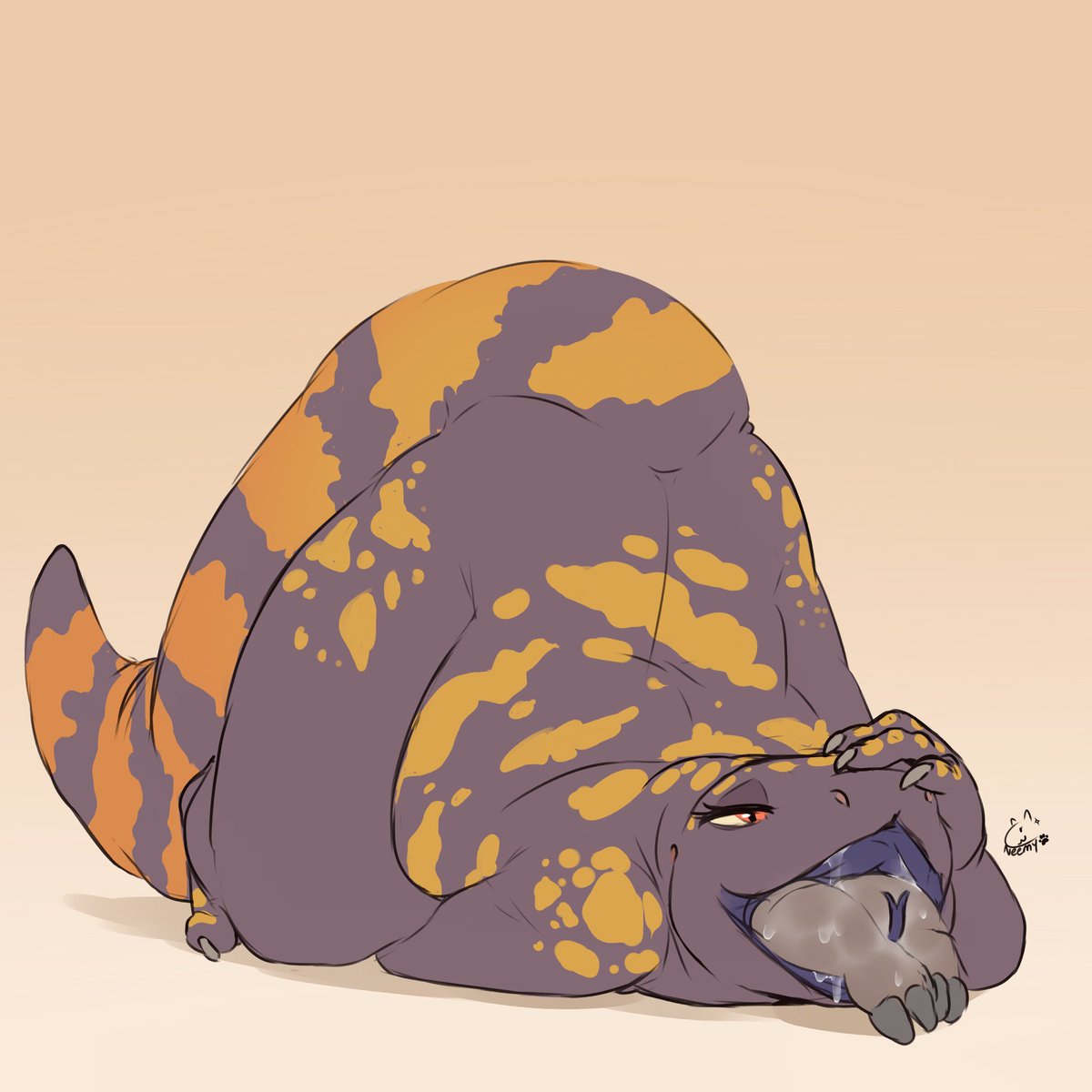 A gila monster and her natural prey 🐷