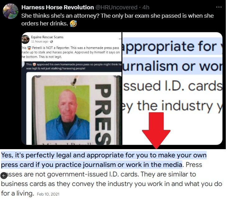 LMAO😂 Now the 🤡 is calling himself a "journalist" and thinks he works in the media! A completely delusional POS whose been in court for multiple harassment cases, still trying to justify his harassment!