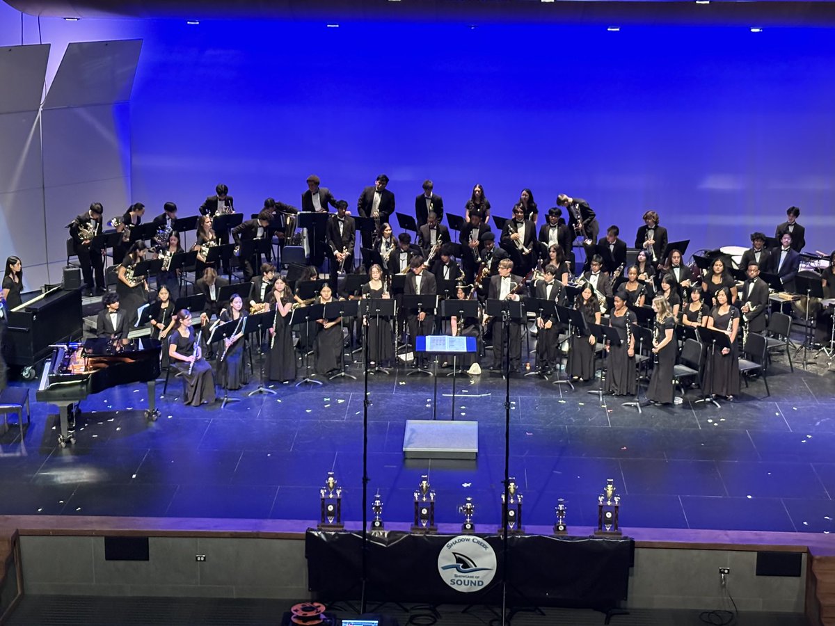 RedDukeMusic's tweet image. CONGRATULATIONS to the 23-24 @ShadowCreekHS Wind Symphony, directed by Josh Mooney and assisted by Cody Holmes, Jordan Amara, and Kelvin Guevara for their top 10 finish in the 2025 TMEA 6A Honor Band contest. There are over 3200 high schools in Texas. We are so proud!