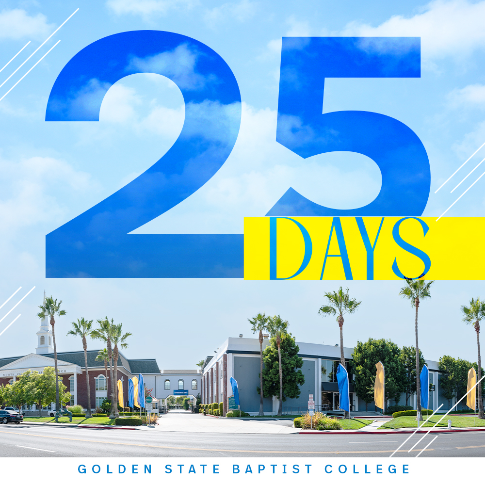 gsbc's tweet image. In just 25 days, Golden State Baptist College will welcome new and returning students to an incredible fall semester! Discover the future God has for you at GSBC! Visit gsbc.edu for more information. #GSBC4ME