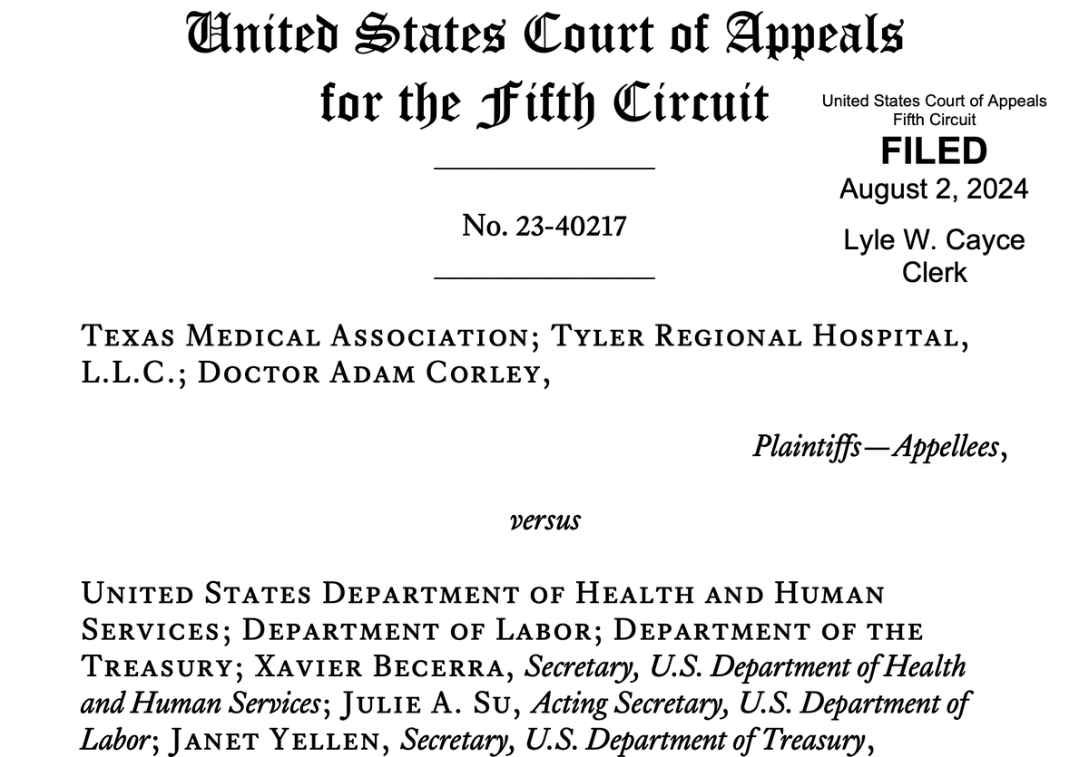 JoshuaAHirsch's tweet photo. #Wow! "A Lily Pad 2 Far"-clear language from the 5th Circuit #Court of Appeals re: administrative overreach. Kudos @texmed 4 leading the way defending #patients #providers from the #rulemaking on #NSA that moved away from the #bipartisan #legislative intent @TheASNR @SNISinfo💪 https://t.co/09mFTBJoZ4