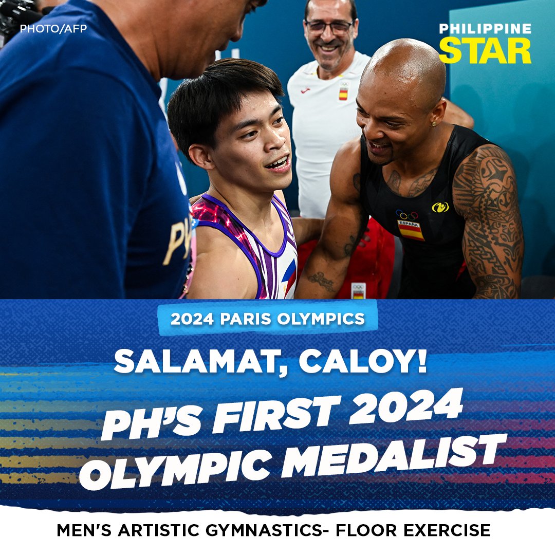 PH’S FIRST 2024 OLYMPIC MEDAL! 

BREAKING NEWS: Filipino gymnast Carlos Yulo wins Philippines' first #ParisOlympics2024 medal.