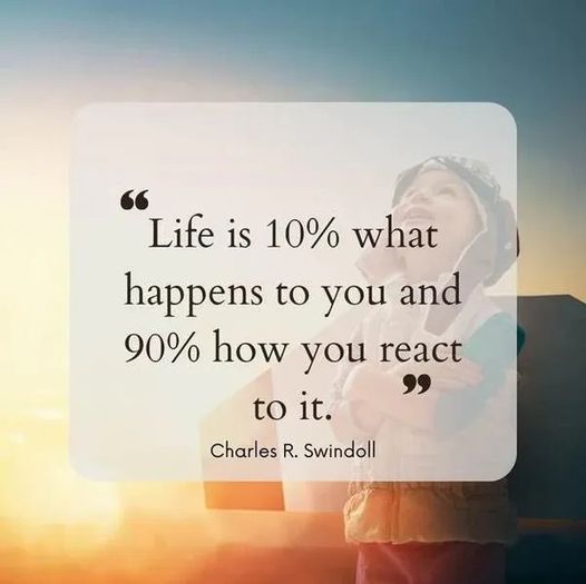 IreneFenswick's tweet image. “Life is 10% what happens to you and 90% how you react to it.” – Charles R. Swindoll
#ChooseYourReaction #PositivePerspective #ReactWisely