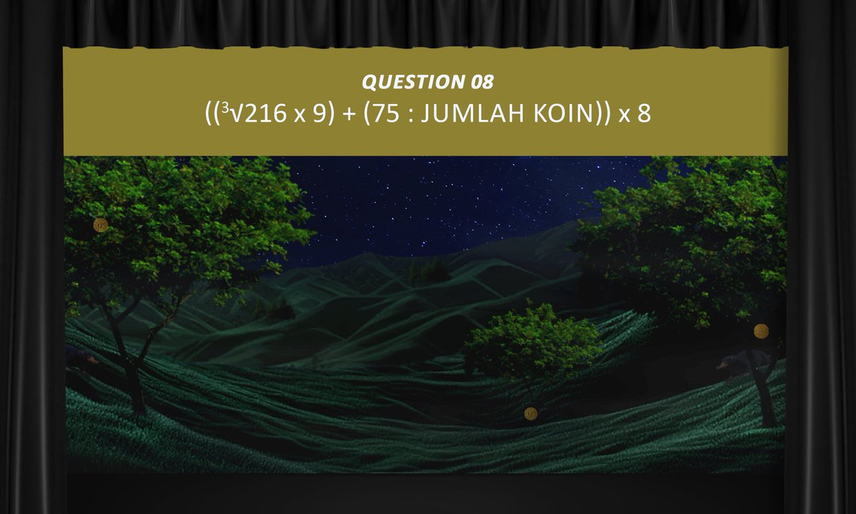 The1stChallenge's tweet photo. ㅤ
Koin-koin berhasil dikumpulkan. Namun, jumlah koin tersebut rupanya belum cukup untuk membuat papan berpindah keseimbangan.

(OOC: Batas menjawab Q8 hingga 21.16 UTC+7.)
ㅤ https://t.co/tNvKkaxkHs