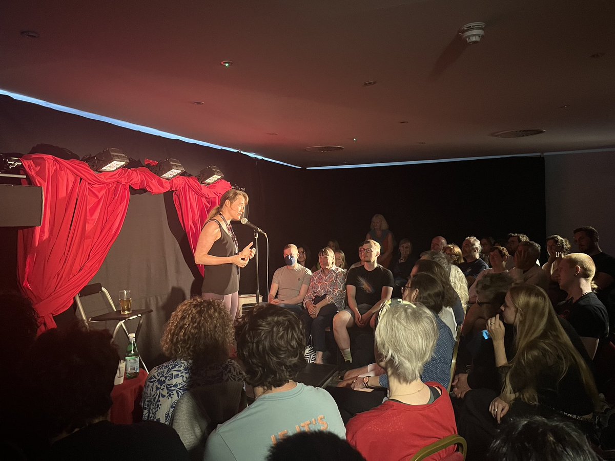 Don’t worry if you missed <a href="/Dr_KLef/">Dr Katharina Addington-Lefringhausen</a> performing her @CODIfringe debut at the <a href="/StandComedyClub/">The Stand</a> today, she’s back on 15 August. Today’s room was packed, so get your tickets for “You’re Foreign Too!” now thestand.co.uk/fringe/2075/yo…
