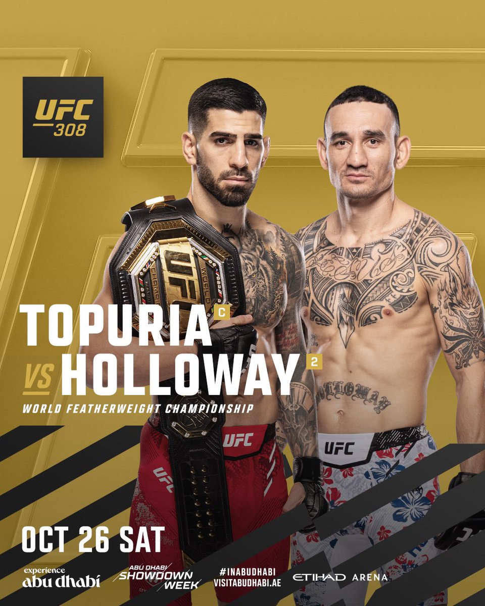 MMArena_'s tweet photo. LA CARTE DE FOU MALADE #UFC308 

RDV LE 26 OCTOBRE POUR UNE SOIRÉE DE FOLIE 🤯💥 https://t.co/NKkb7MFRSE