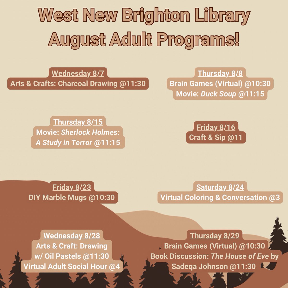 Adults!  Join us this month!