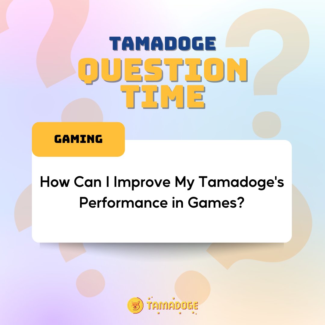 Get the most out of your #Tamadoge performances! 📈 

Here are a couple of tips to improve: 

1️⃣ Play lots of games - The more you play, the more $TAMA you can win. 🤑 

2️⃣ Use your XP wisely - Improve your pet's skills with certain treats and traits! 🍔 💪 

#CryptoGaming #P2E