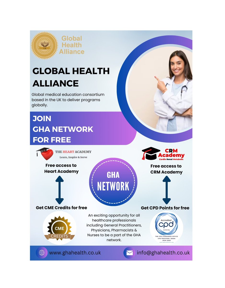 GhaHealth's tweet photo. Become a Member of the
GHA Network π
Join now for free.π
https://t.co/BboFJRRZVo
Get free access to several courses with CPD & CME points.
#GhaHealth #GHA #GHA_NETWORK #doctors #membership #Free #nurses #hospitals #courses #Pharmacists #education #joinnow #healthcare https://t.co/Ya5C5ltSNv