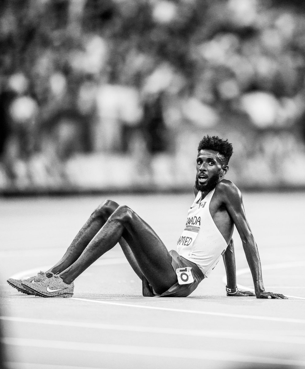 Canada's Moh Ahmed during the men's 10,000m final on day seven of the Olympic Games Paris 2024 at Stade de France on Friday. 📸 for @teamcanada #paris2024