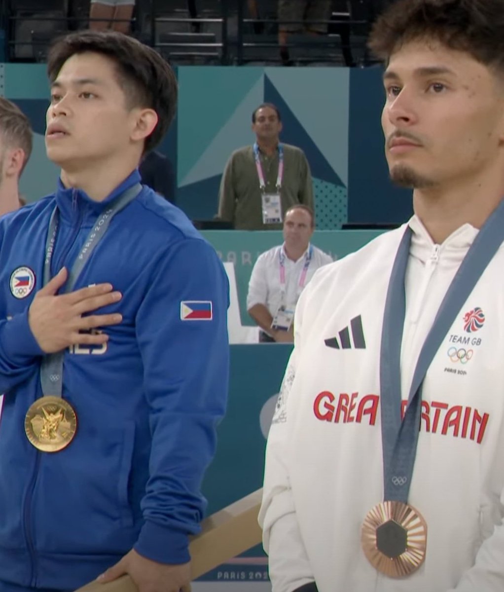 chisballph's tweet photo. 🚨🇵🇭 | NEW TEAMMATES

2 Filipinos won a medal in the Floor Exercise Final. One is Yulo, the other is Jarman of Great Britain. 

However, per GAP President Cynthia Carreon, Jake Jarman wants to play for the Philippines next Olympics in LA.

#Paris2024 #LabanPilipinas https://t.co/e2B7fiulfS