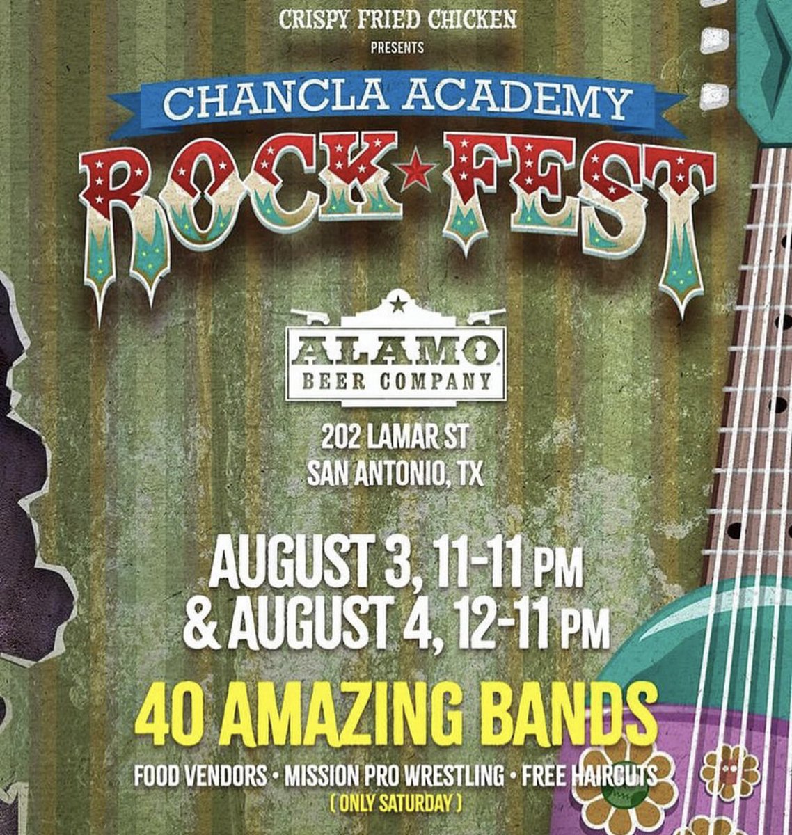 Going down today at <a href="/AlamoBeerCo/">Alamo Beer Co.</a> 
<a href="/chanclaacademy/">Tortas In The Wild</a> rock fest! 🤘🏻🤘🏻