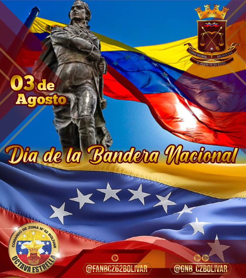 Celebramos el Día de la Bandera Nacional, fecha para reconocer a este símbolo patrio, en honor al Generalísimo Francisco de Miranda y a su expedición libertadora que izó el tricolor en suelo criollo por primera vez el 3 de agosto de 1806.