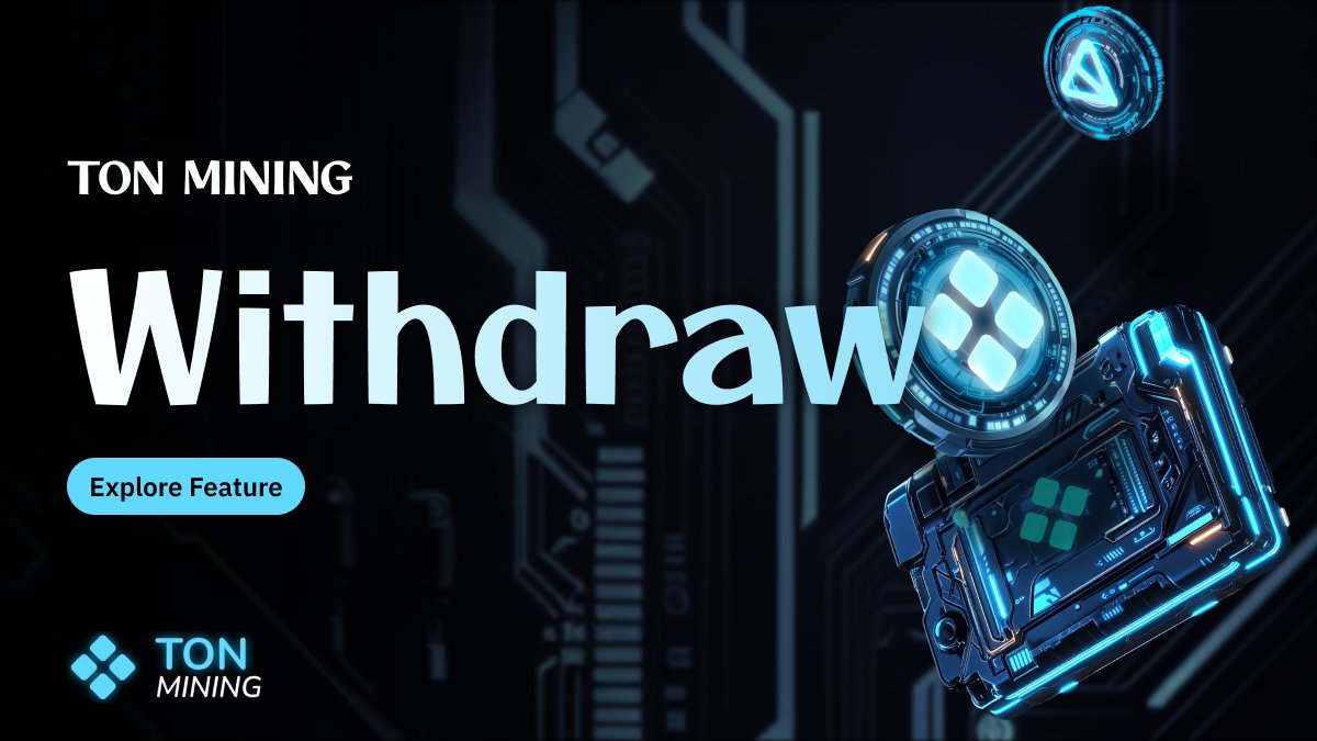 TonMining's tweet image. TON Mining Withdraw  💎

Withdrawing your earnings from TON Mining is designed to be simple and efficient. Users can withdraw Toncoin (TON) with a minimum withdrawal amount of 0.2 TON, and TNT tokens with a minimum of 10,000 TNT. The withdrawal process involves the following…