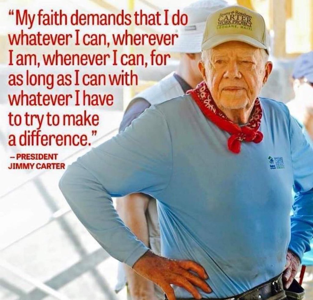 Who thinks and knows President Carter is a phenomenal human being?🎯🇺🇸