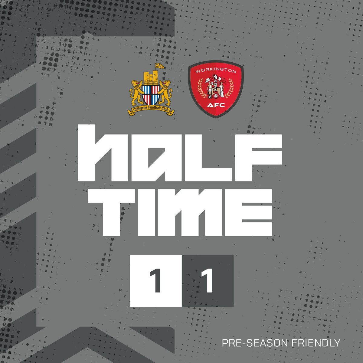 That's Half time. 1-1.

Swinglehurst with the goal for Reds.