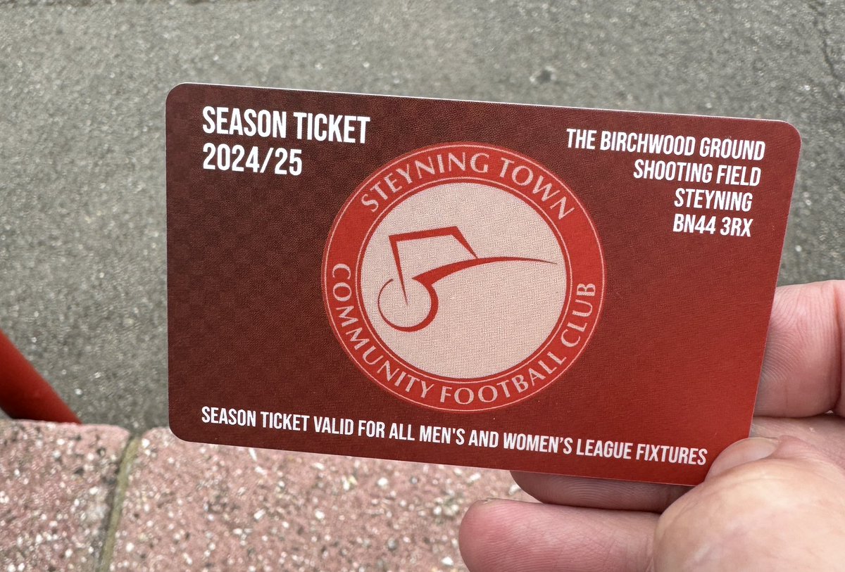 BHAFC_Matchworn's tweet photo. Seeing as @premierleague no longer care about fans I went for a season ticket with @SteyningTown to go with my #BHAFC season ticket. Now I can watch football at 3pm on Saturdays again. https://t.co/qtAHy6QYyZ