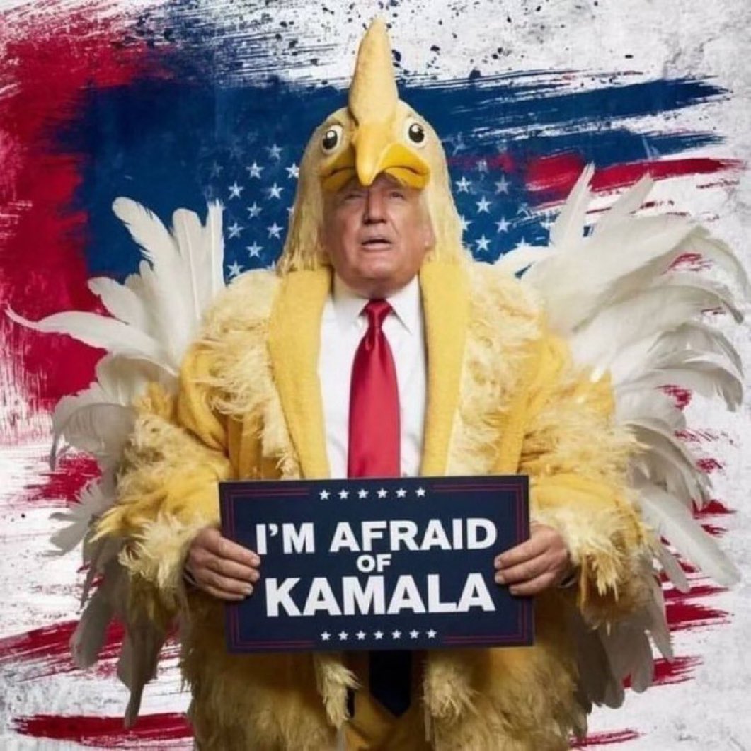 TayoMurph's tweet photo. @KamalaHQ #DonaldIsAChicken https://t.co/eFEWnQn81o