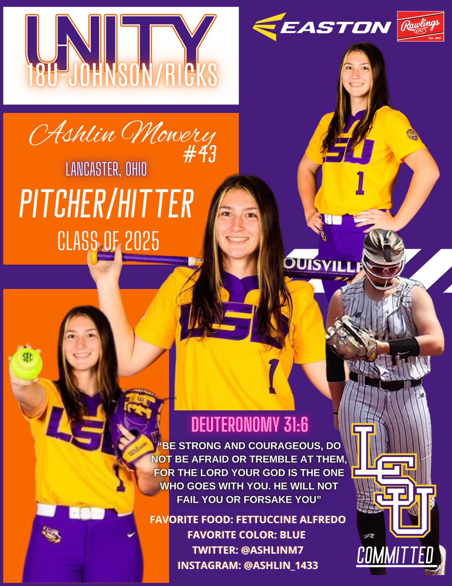 Unity 18u-Johnson (@unity18ujohnson) on Twitter photo 💥Saturday Wake Up Call… if the 🔥 Alarm goes off when you read this, it’s due to the smoke coming from <a href="/ashlinM7/">ashlinM</a> pitches! We are 🤗 to 📢 the addition of Ashlin to the squad! She is a standout from Ohio who can swing it & hit with the best in the 🇺🇸! <a href="/VAUnitySB/">Unity Softball</a> <a href="/LSUsoftball/">LSU Softball</a> 💥Saturday Wake Up Call… if the 🔥 Alarm goes off when you read this, it’s due to the smoke coming from <a href="/ashlinM7/">ashlinM</a> pitches! We are 🤗 to 📢 the addition of Ashlin to the squad! She is a standout from Ohio who can swing it & hit with the best in the 🇺🇸! <a href="/VAUnitySB/">Unity Softball</a> <a href="/LSUsoftball/">LSU Softball</a>