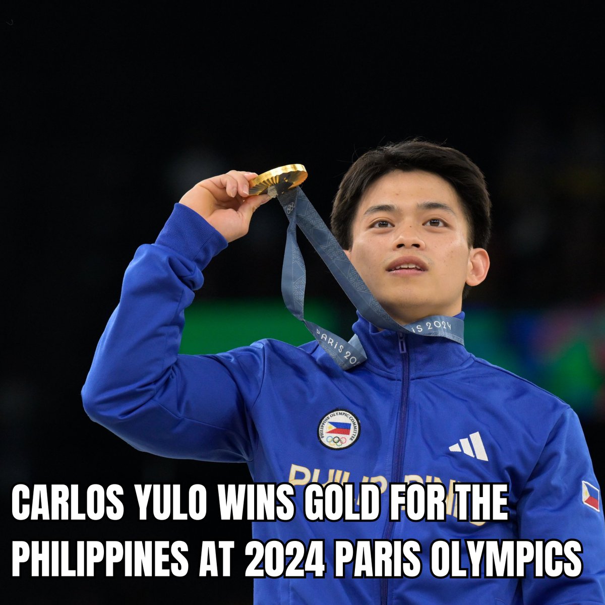 onemedia_global's tweet photo. CARLOS 'CALOY' YULO HAS WON THE GOLD FOR THE PHILIPPINES!! held today at the Olympic Games Paris 2024 the Filipino gymnast made history as he bags the GOLD MEDAL in the men's floor exercise finals - He earned 15.000 after a his three-and-a-half twist dismount, making him the first male to ever win a gold for the Philippines! Congratulations, Caloy !! 🇵🇭🏅