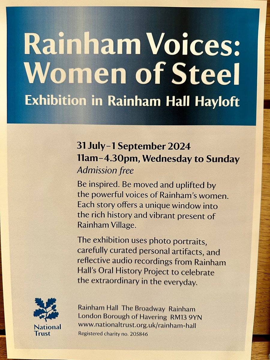 AndyAchilleos's tweet photo. Lovely afternoon at @RainhamHallNT where they have loads of fun @Olympics themed activities for kids. Also a new exhibition “#Rainham Voices: Women of Steel”.

@nationaltrust have done a fantastic job turning the hall into an interactive destination for local families. https://t.co/N4cSQ6doGP