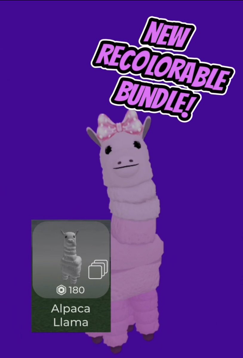 DJX_121Games's tweet image. Cuteness award for the day goes to @ReverseRBLX for alpaca llama ugc
💗🦙💗🦙💗🦙💗🦙💗🦙
Fit on Catalog Tester #robloxugc #robloxcatalog