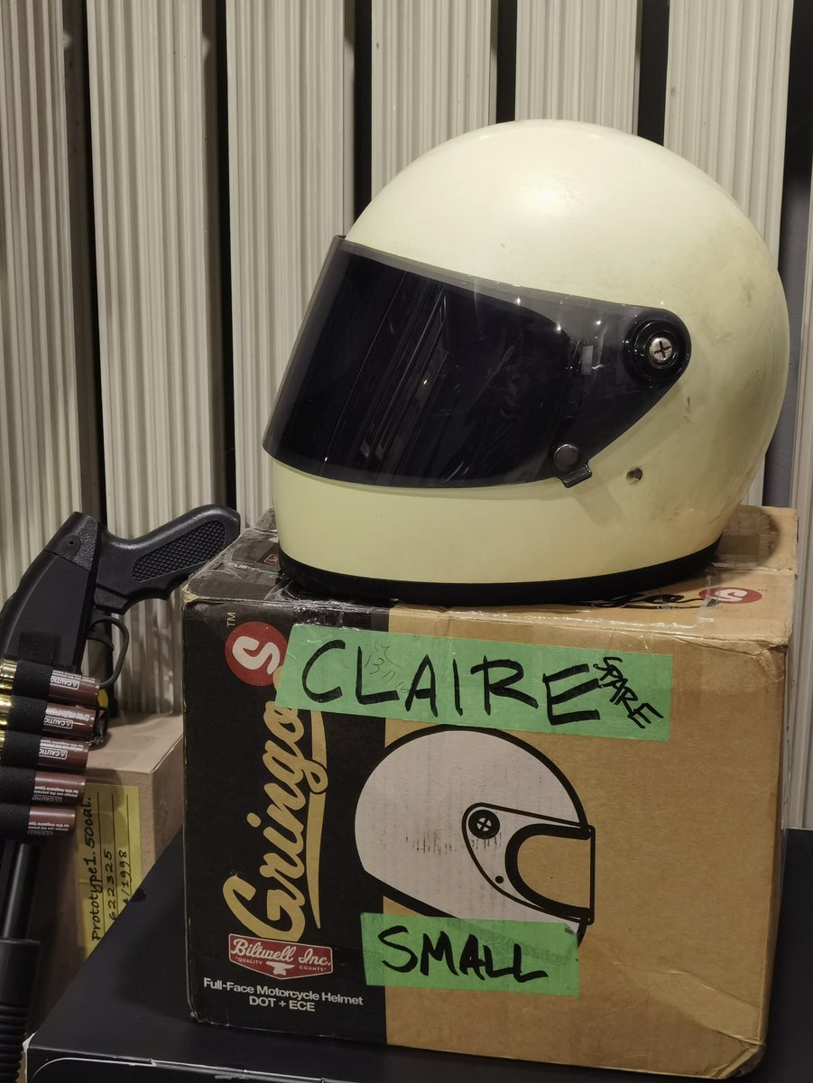 1/4) Look what arrived today! That's the motorcycle helmet used by