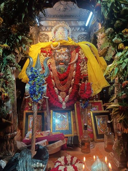 TheRajarshi's tweet photo. On the last astami tithi the collective japa of Bhairava naam crossed the 1 Crore mark. This is a wonderful achievement in one and half years time since the japa sadhanas started for this sankalpa. Additionally from KBUF we could present a trishula and mukuta (both of which is visible in this pic) in the seva of Bhagwan Kalabhairava of Kashi. 

As Bhagwan Mahakala, greatest of all Divine dharma protector becomes active, may He bless all with strength, fearlessness, determination in hearts and minds of dharmik people while bringing about utter destruction of all who are against Sanatana Dharma, overtly or covertly, now or later on.