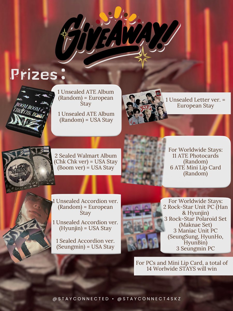 StayConnect4SKZ's tweet photo. [STREAMING_Connected]

💥 Giveaway 💥

Hey there, #STAYS💥 Now that we are in the Week 3 Tracking, our admins will be holding a streaming project— a GIVEAWAY, for all our hardworking STAYS ❤️‍🔥

Join us on streaming and win the cookies 🥠

Please check the information below! Read the rules and guidelines and see the sample of streaming proof provided. 

Here's the link for the playlists:
https://t.co/WllL8CWQWn  

The Team-Tags for your daily proof:
#FortuneCookie_Team
#Chocolatechip_Team
#Snickerdoodle_Team
#ATE #FORSTRAYKIDS
#SC_StreamingBattle

We will start with Day 1 tomorrow, August 04 ☺️ We will announce the winner after checking your entries! DM us if there's any problem that occurs! Please be patient with us!