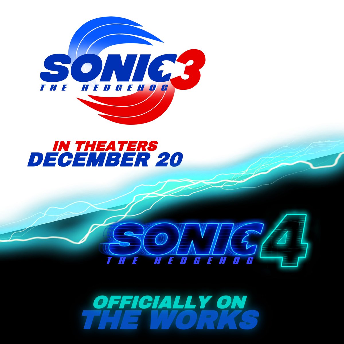 ✦ Sonic 4 | Movie information

work on sonic 4 begins successfully. The creators started creating the 4th part of the film. There is no new information for now because neither #SonicMovie3  nor its trailer has been released yet.

 #SonicMovie4