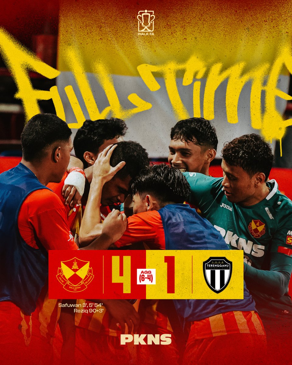 FT | SFC 4-1 TER (Agg. 6-4)

ALHAMDULILLAH! KITA LAYAK KE PERLAWANAN AKHIR PIALA FA 2024/25🏆❤️💛 Terima kasih semua! 

Dikuasakan oleh PKNS.

#SFC #MKLK
#MerahKuning #LambangKebanggaan
#JusticeForFaisalHalim